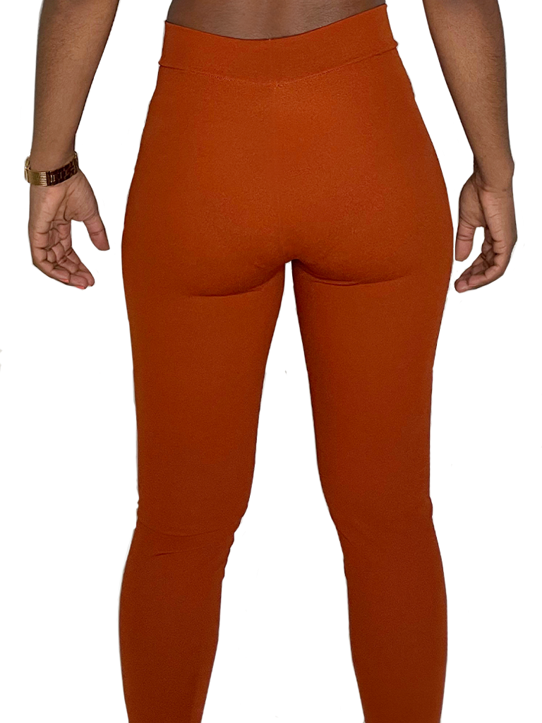 High Waist Leggings- Burnt Orange - De Angelis Clothing